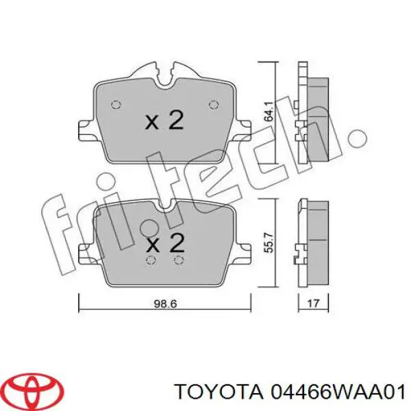 Задние тормозные колодки 04466WAA01 Toyota