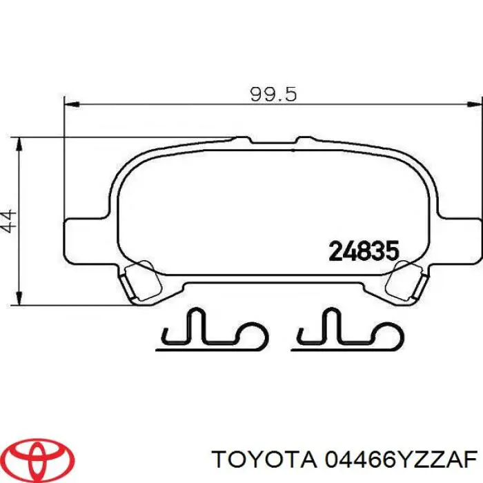 04466YZZAF Toyota Колодки тормозные дисковые комплект
