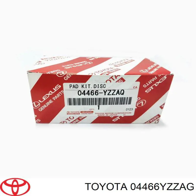 Задние тормозные колодки 04466YZZAG Toyota