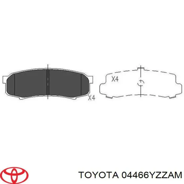 04466YZZAM Toyota колодки тормозные задние дисковые