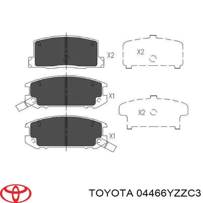Sapatas do freio traseiras de disco 04466YZZC3 Toyota