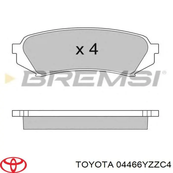 Задние тормозные колодки 04466YZZC4 Toyota