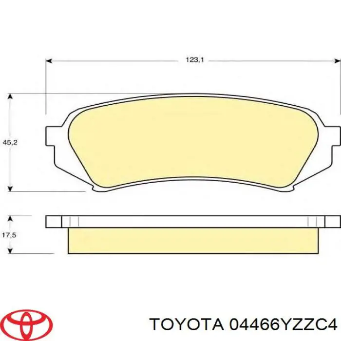 Задние дисковые колодки Toyota 04466YZZC4