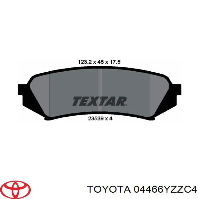 Колодки дисковые  Toyota 04466YZZC4 цена, от 18.94 USD
