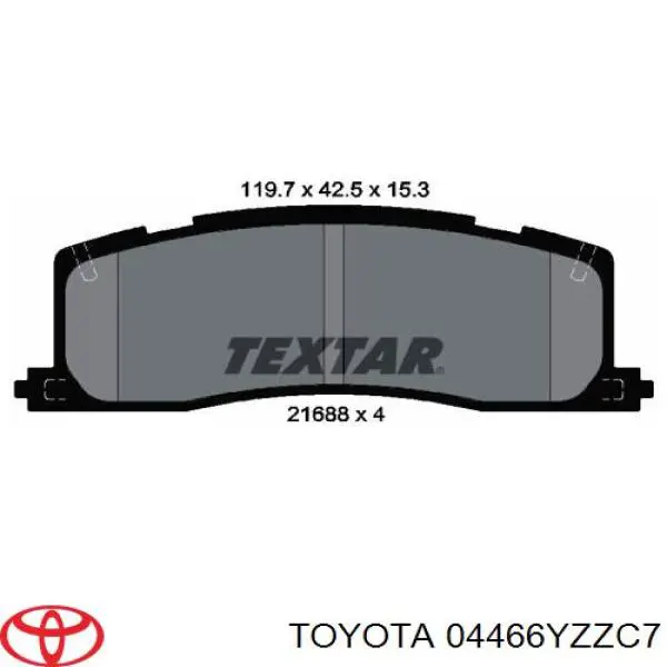 Задние тормозные колодки 04466YZZC7 Toyota