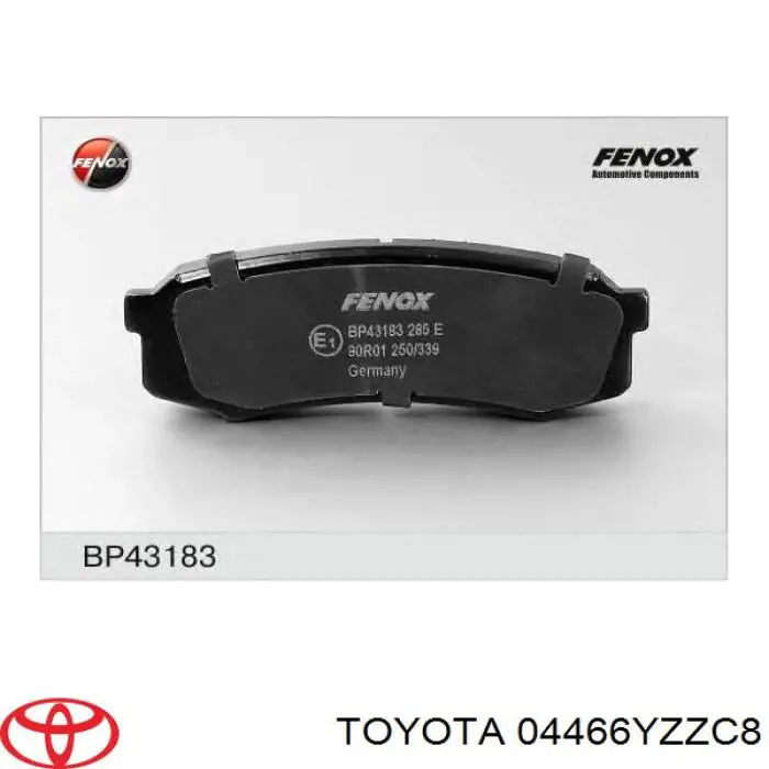 Compre 04466YZZC8 Toyota Sapatas do freio traseiras de disco