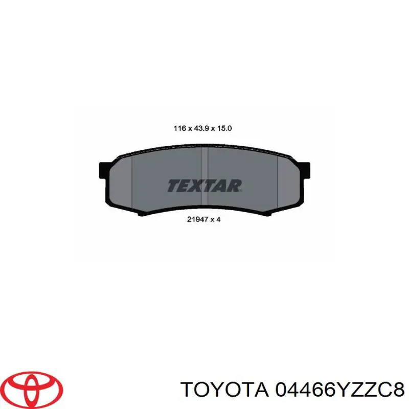Sapatas do freio traseiras de disco Toyota 04466YZZC8
