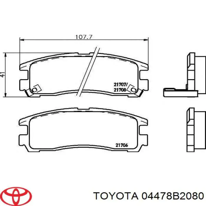 04478B2080 Toyota kit de reparação de suporte do freio dianteiro