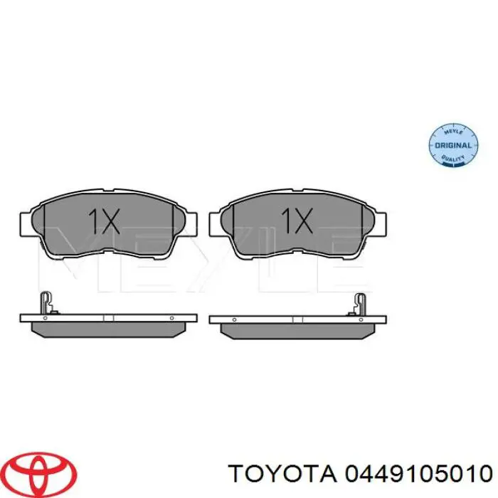 Pastillas de freno delanteras 0449105010 Toyota