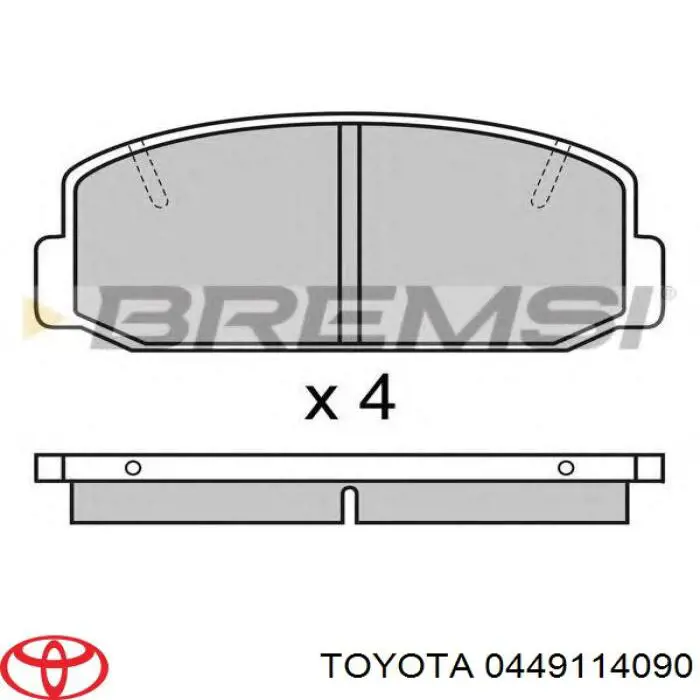 Передние тормозные колодки 0449114090 Toyota