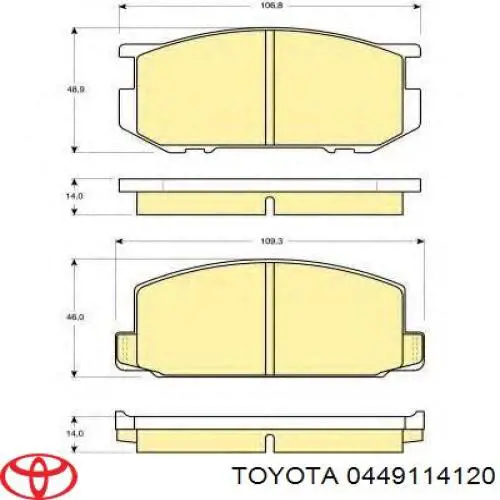 Передние тормозные колодки 0449114120 Toyota