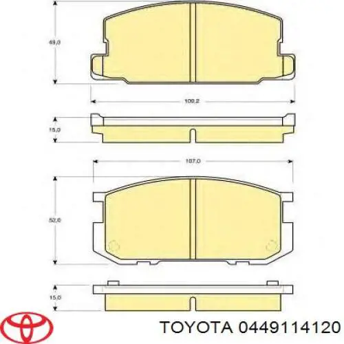 Колодки Toyota 0449114120 цена, от 15.01 USD