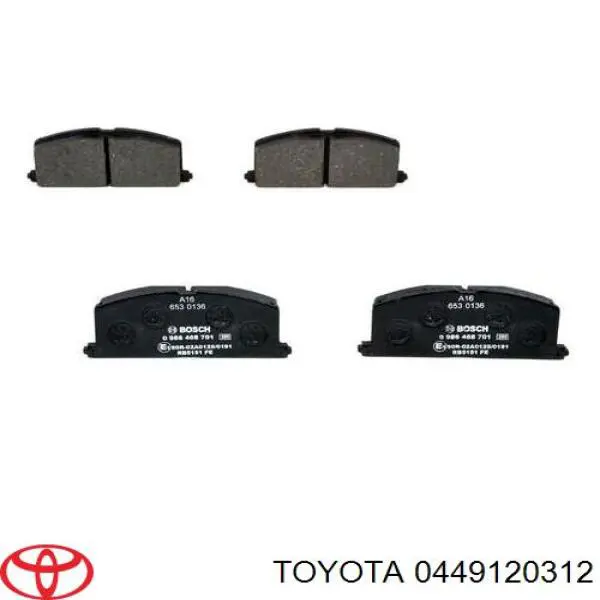0449120312 Toyota передние тормозные колодки