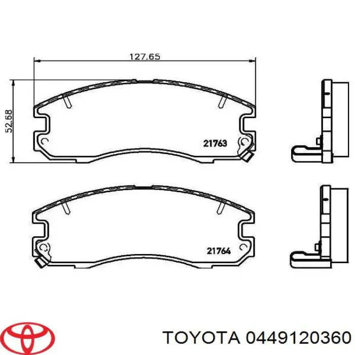 Передние тормозные колодки 0449120360 Toyota