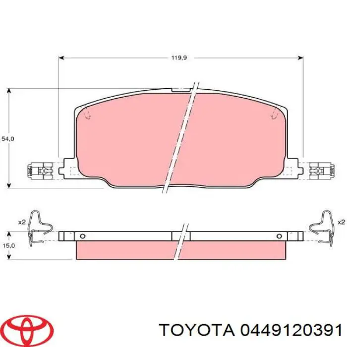 0449120391 Toyota колодки тормозные передние дисковые