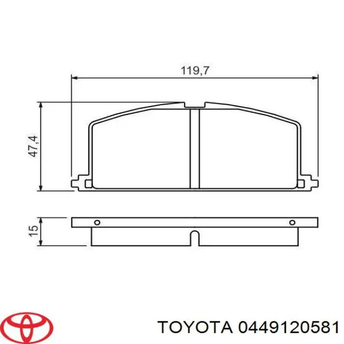 Тормозные колодки Toyota 0449120581