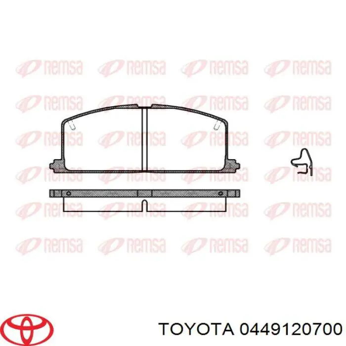 Передние тормозные колодки 0449120700 Toyota