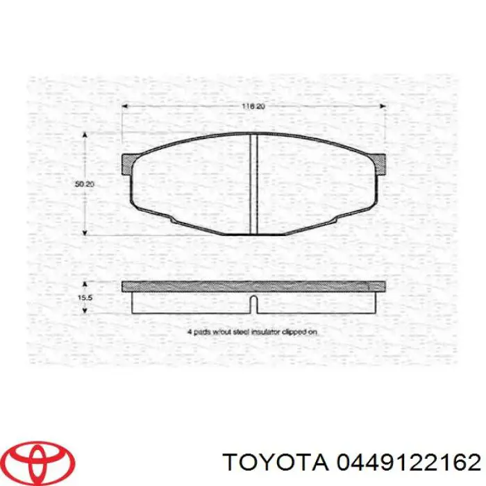 Передние тормозные колодки 0449122162 Toyota