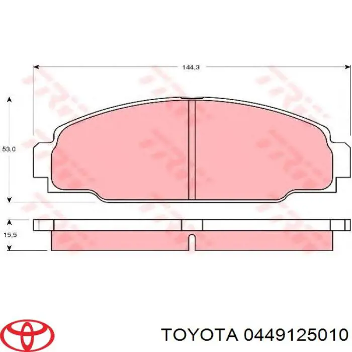 Передние тормозные колодки 0449125010 Toyota