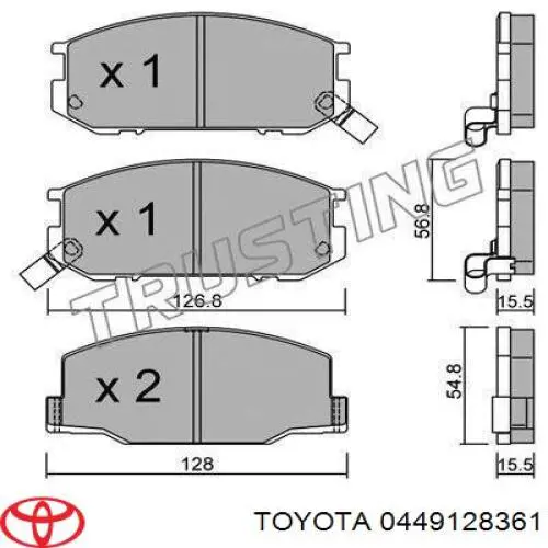 Передние тормозные колодки 0449128361 Toyota