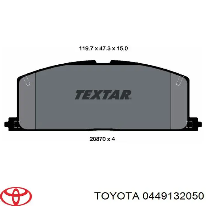 Pastillas freno delanteras 0449132050 Toyota