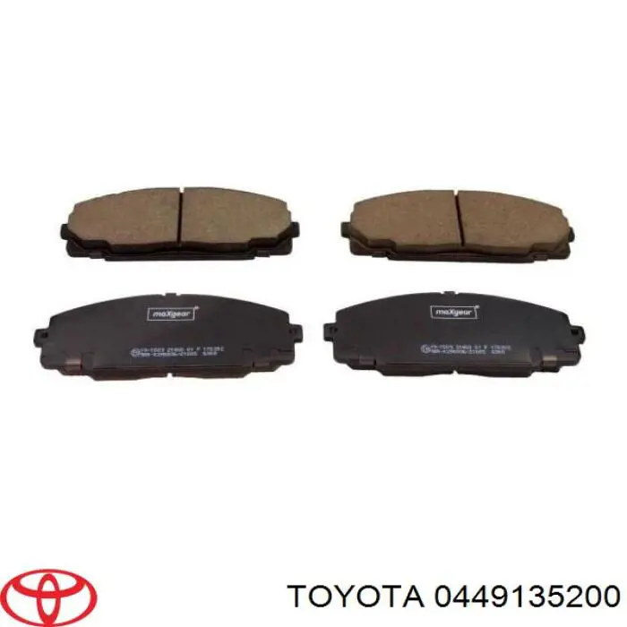 0449135200 Toyota колодки тормозные передние дисковые