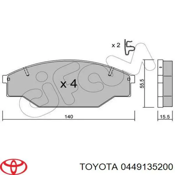 Колодки Toyota 0449135200 цена, от 12.67 USD