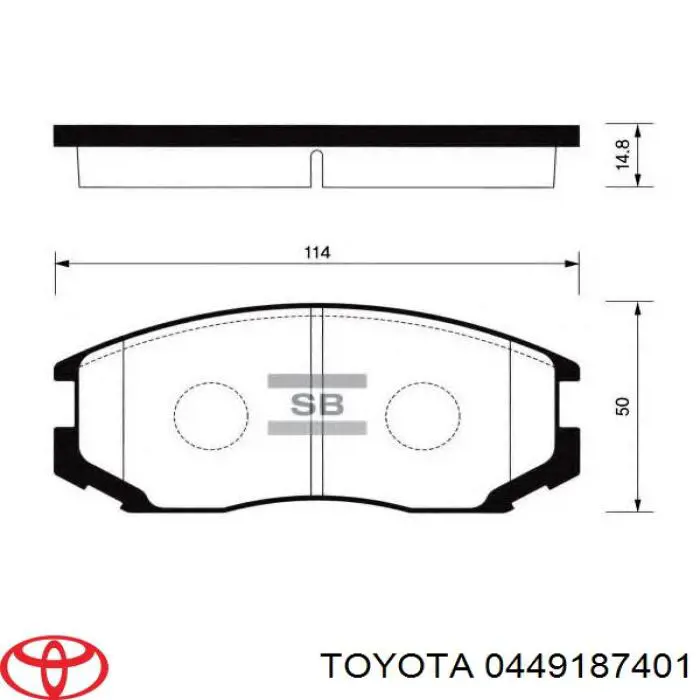 Передние тормозные колодки 0449187401 Toyota