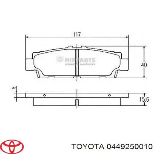 Колодки дисковые  Toyota 0449250010 цена, от 14.23 USD