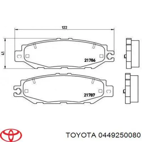 Колодки дисковые  Toyota 0449250080 цена, от 13.97 USD