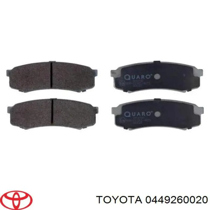 0449260020 Toyota колодки тормозные задние дисковые