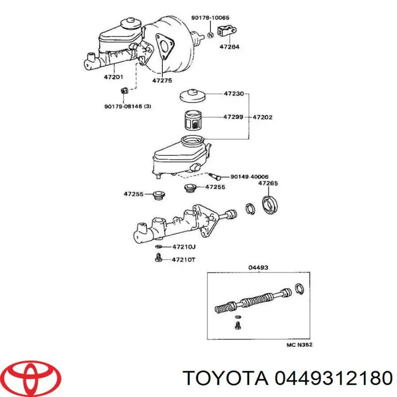 0449312180 Toyota Ремкомплект главного тормозного цилиндра