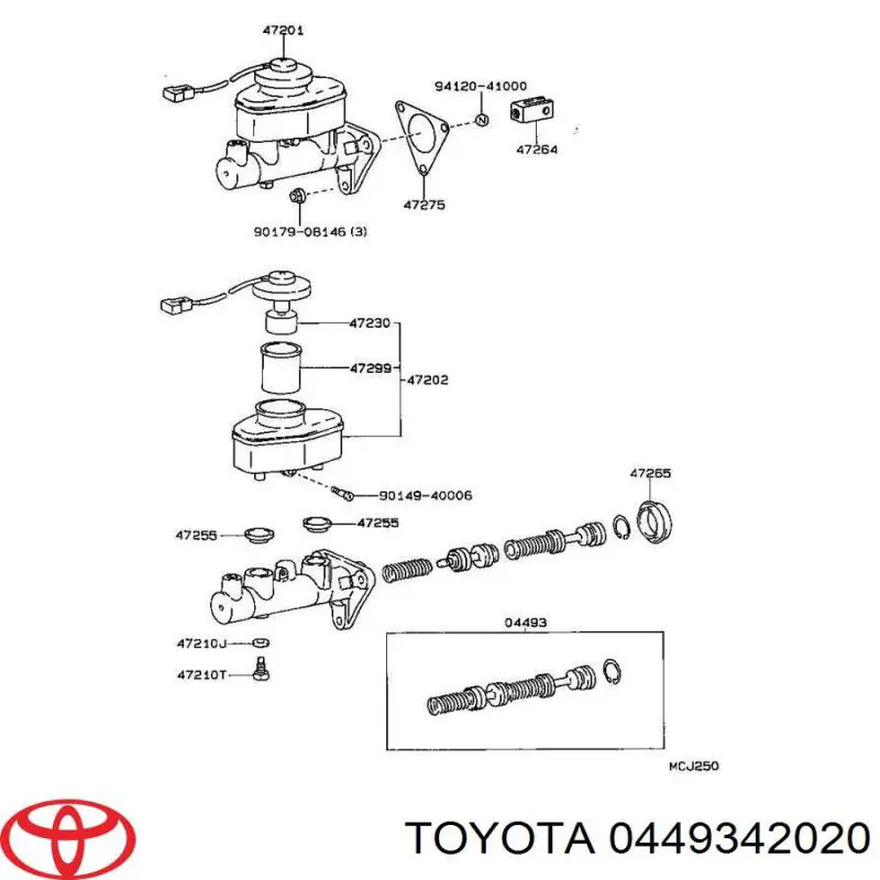 0449342020 Toyota ремкомплект главного тормозного цилиндра
