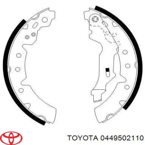 Купить 0449502110 Toyota Задние барабанные тормозные колодки