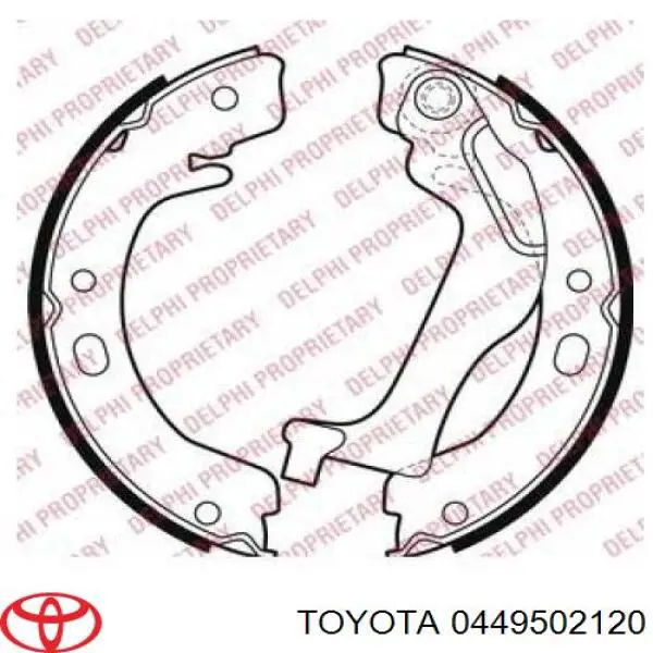 0449502120 Toyota Барабанные тормозные колодки