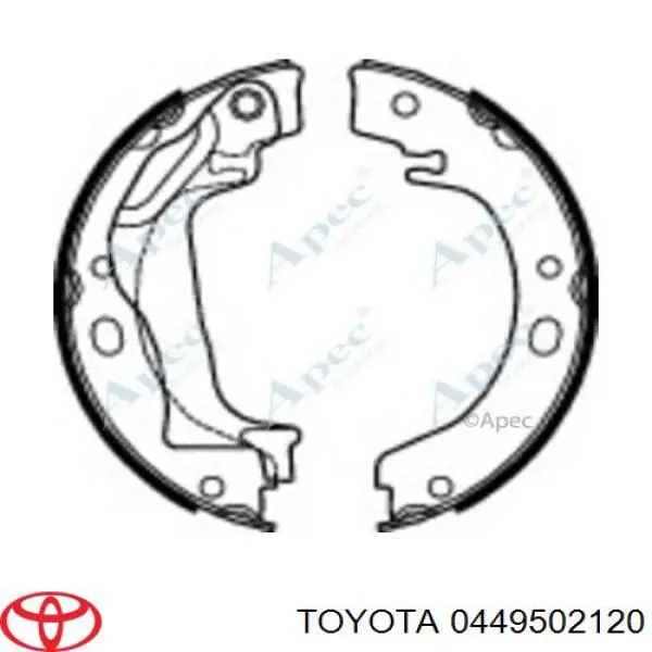Купить 0449502120 Toyota Задние барабанные тормозные колодки