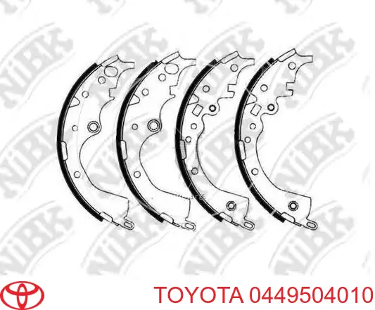 0449504010 Toyota sapatas do freio traseiras de tambor