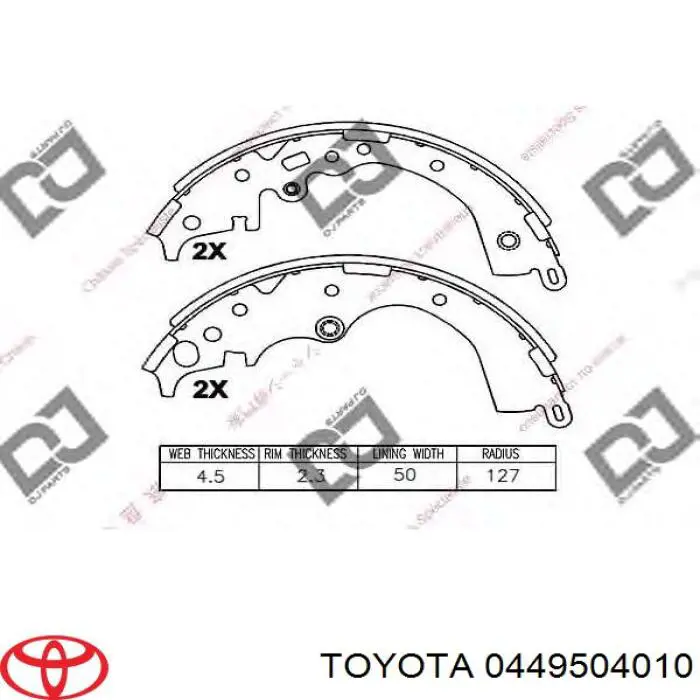 Тормоза рабочие задние ножные и тормозные барабаны Toyota 0449504010 цена, от 39.34 USD
