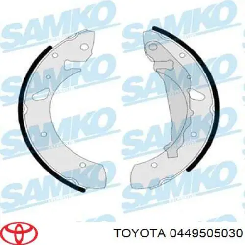 Купить 0449505030 Toyota Задние барабанные тормозные колодки