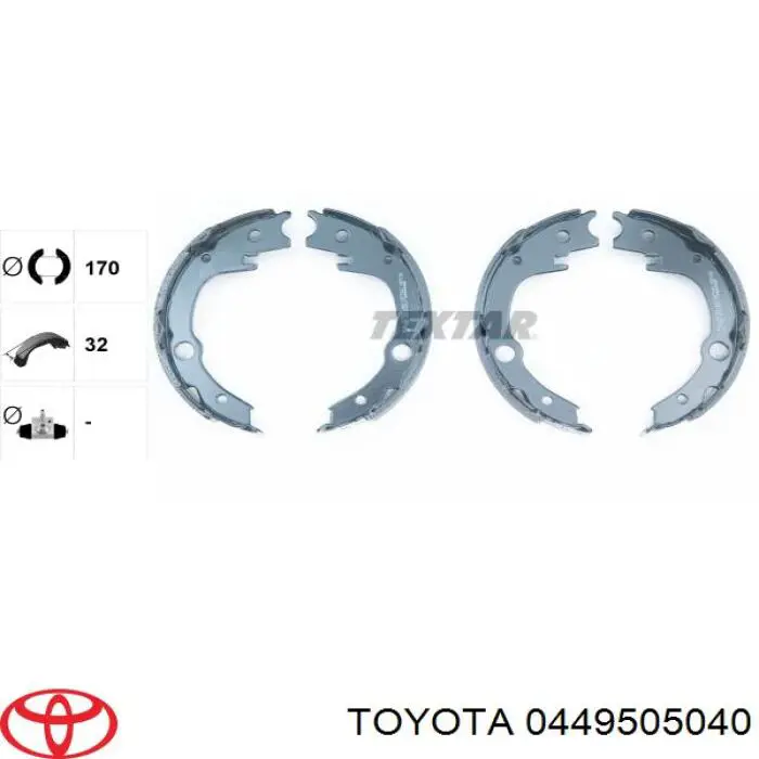 Тормозные колодки стояночного тормоза Toyota 0449505040 цена, от 19.00 USD