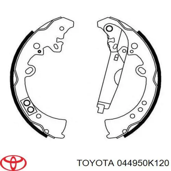 044950K120 Toyota sapatas do freio traseiras de tambor