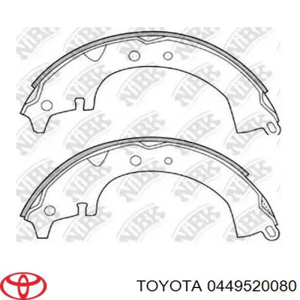 0449520080 Toyota Барабанные тормозные колодки