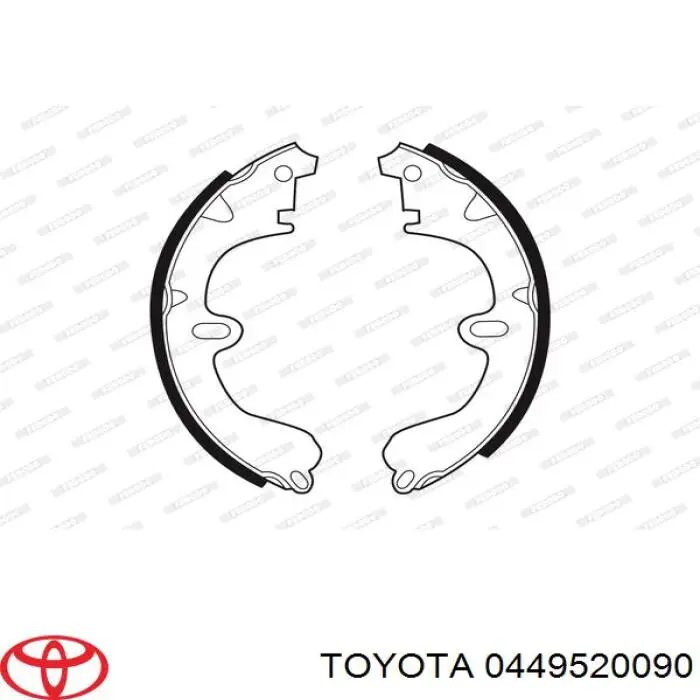 Задние барабанные колодки 0449520090 Toyota