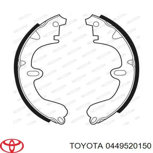 Купить 0449520150 Toyota Задние барабанные тормозные колодки
