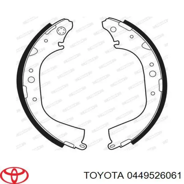 Задние барабанные колодки 0449526061 Toyota