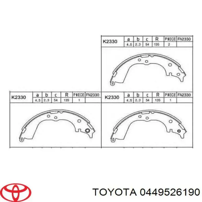 Тормоза рабочие задние ножные и тормозные барабаны Toyota 0449526190 цена, от 41.41 USD