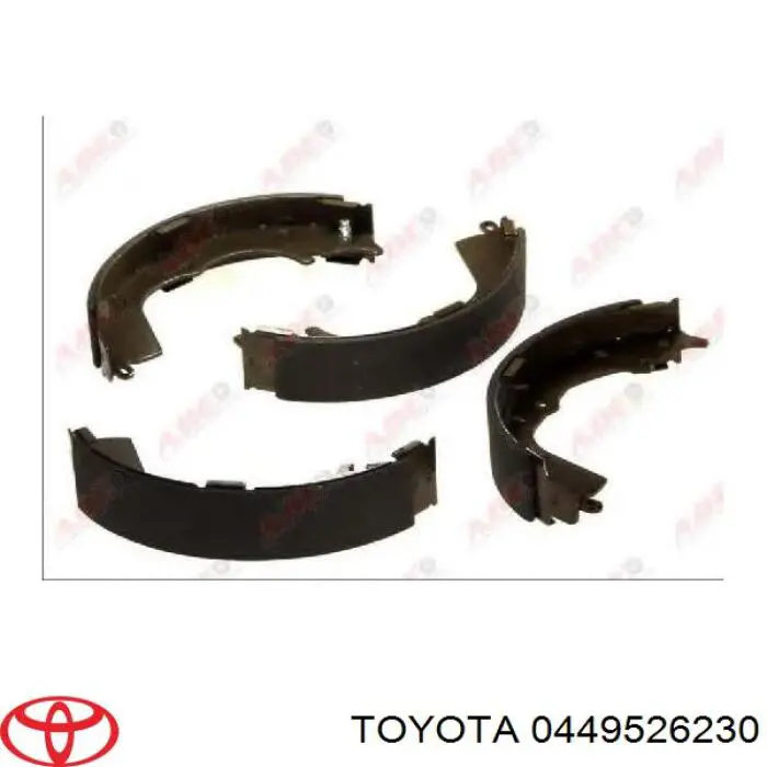 Купить 0449526230 Toyota Задние барабанные тормозные колодки