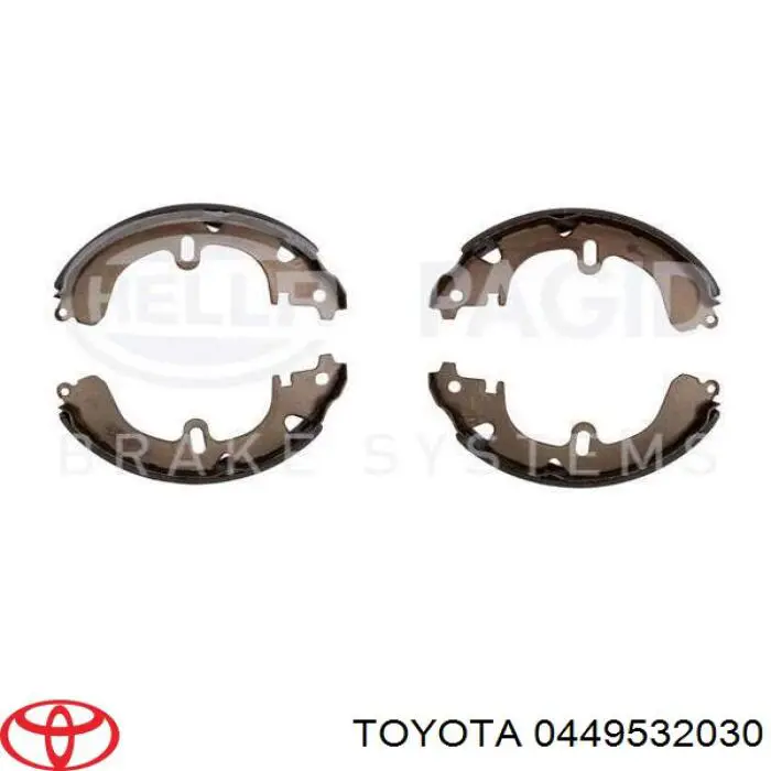 Задние барабанные колодки 0449532030 Toyota