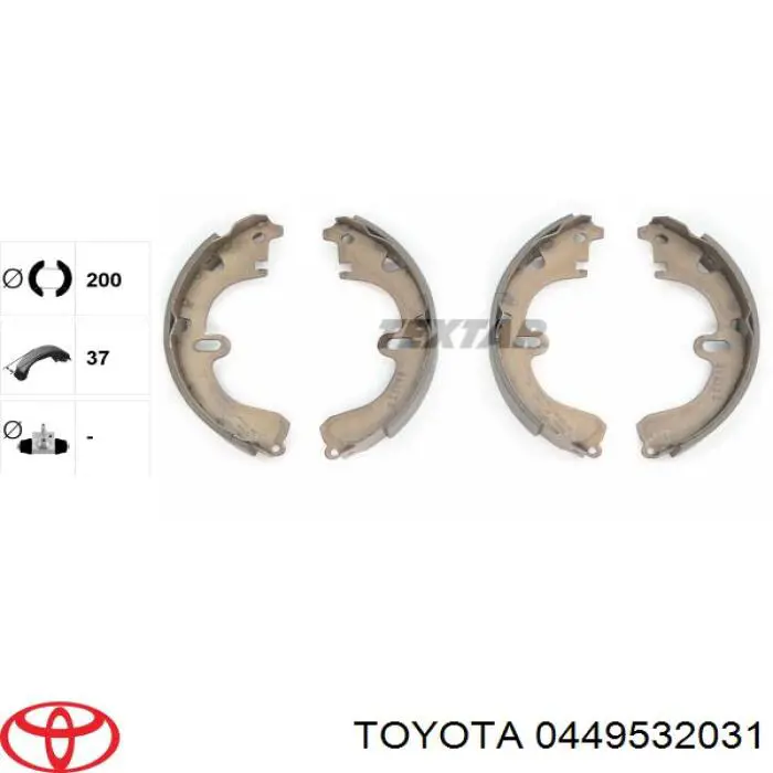 Купить 0449532031 Toyota Задние барабанные тормозные колодки