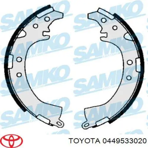 Купить 0449533020 Toyota Задние барабанные тормозные колодки